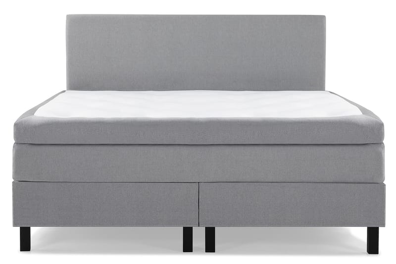 Lucky Komplett Sengepakke 160x200 Polyeter Glatt Sengegavl - Mellangrå - Møbler - Senger - Komplett sengepakke
