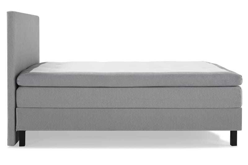 Lucky Komplett Sengepakke 160x200 Polyeter Glatt Sengegavl - Mellangrå - Møbler - Senger - Komplett sengepakke