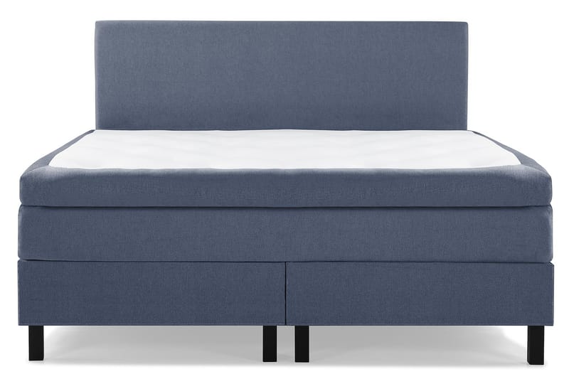 Lucky Komplett Sengepakke 160x200 Polyeter Glatt Sengegavl - Mørkeblå - Møbler - Senger - Kontinentalsenger
