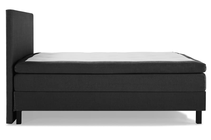 Lucky Komplett Sengepakke 160x200 Polyeter Glatt Sengegavl - Svart/Grå - Møbler - Senger - Komplett sengepakke