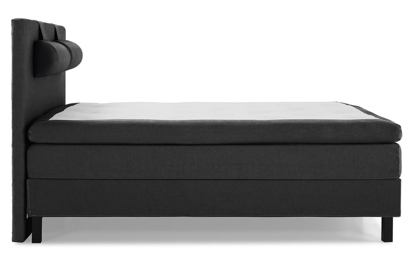 Lucky Komplett Sengepakke 160x200 Polyeter Glatt Sengegavl - Nakkepute Stor Svart/Grå - Møbler - Senger - Komplett sengepakke
