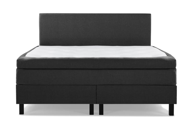 Lucky Komplett Sengepakke 160x200 Polyeter Glatt Sengegavl - Svart/Grå - Møbler - Senger - Komplett sengepakke