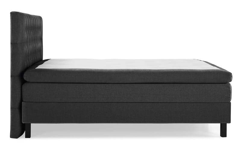 Lucky Komplett Sengepakke 160x200 Polyeter Diamant Sengegavl - Svart/Grå - Møbler - Senger - Kontinentalsenger