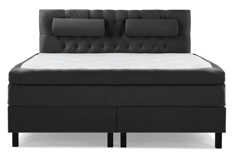 Lucky Komplett Sengepakke 160x200 Polyeter Diamant Sengegavl - Nakkepute Stor Svart/Grå - Møbler - Senger - Kontinentalsenger