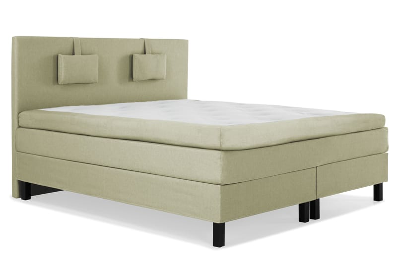 Lucky Komplett Sengepakke 160x200 Polyeter Glatt Sengegavl - Nakkepute Liten Grønn - Møbler - Senger - Kontinentalsenger