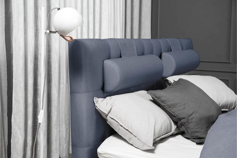 Lucky Komplett Sengepakke 180x200 Lateks Diamant Sengegavl - Nakkepute Liten Mørkeblå - Møbler - Senger - Kontinentalsenger