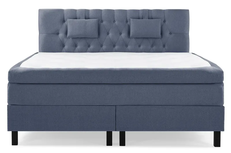 Lucky Komplett Sengepakke 180x200 Lateks Diamant Sengegavl, Nakkepute Liten Mørkeblå