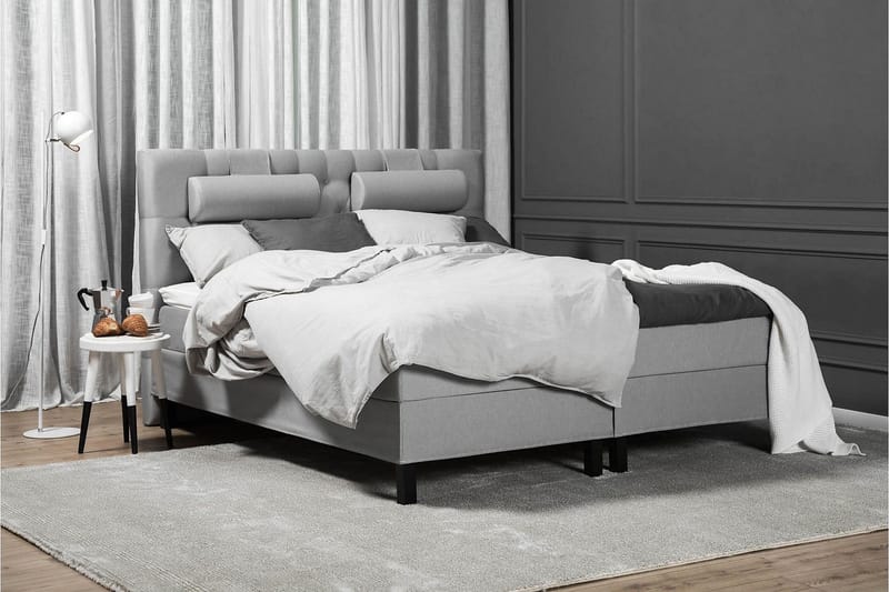 Lucky Komplett Sengepakke 180x200 Lateks Diamant Sengegavl - Nakkepute Liten Mellomgrå - Møbler - Senger - Kontinentalsenger