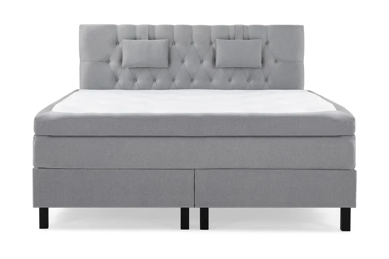 Lucky Komplett Sengepakke 180x200 Lateks Diamant Sengegavl, Nakkepute Liten Mellomgrå