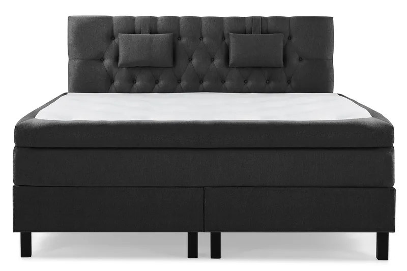 Lucky Komplett Sengepakke 180x200 Lateks Diamant Sengegavl - Nakkepute Liten Svart/Grå - Møbler - Senger - Kontinentalsenger