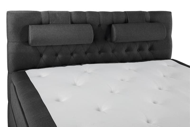Lucky Komplett Sengepakke 180x200 Lateks Diamant Sengegavl - Nakkepute Stor Svart/Grå - Møbler - Senger - Komplett sengepakke