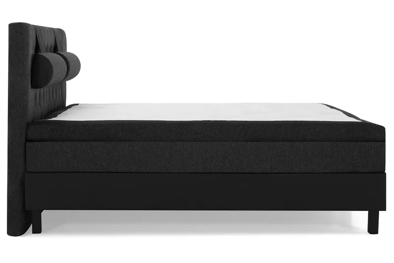 Lucky Komplett Sengepakke 180x200 Lateks Diamant Sengegavl - Nakkepute Stor Svart/Grå/PU - Møbler - Senger - Kontinentalsenger