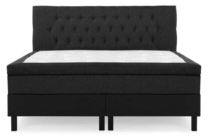 Lucky Komplett Sengepakke 180x200 Lateks Diamant Sengegavl, Svart/Grå/PU