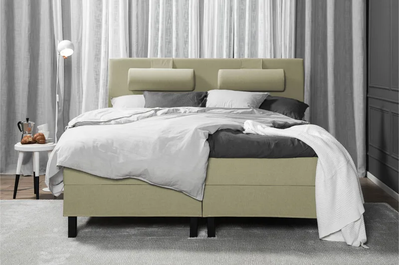 Lucky Komplett Sengepakke 180x200 Lateks Glatt Sengegavl - Nakkepute Liten Grønn - Møbler - Senger - Kontinentalsenger