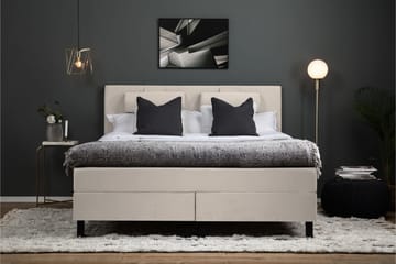 Lucky Komplett Sengepakke 180x200 Lateks Glatt Sengegavl - Nakkepute Stor Beige - Møbler - Senger - Komplett sengepakke