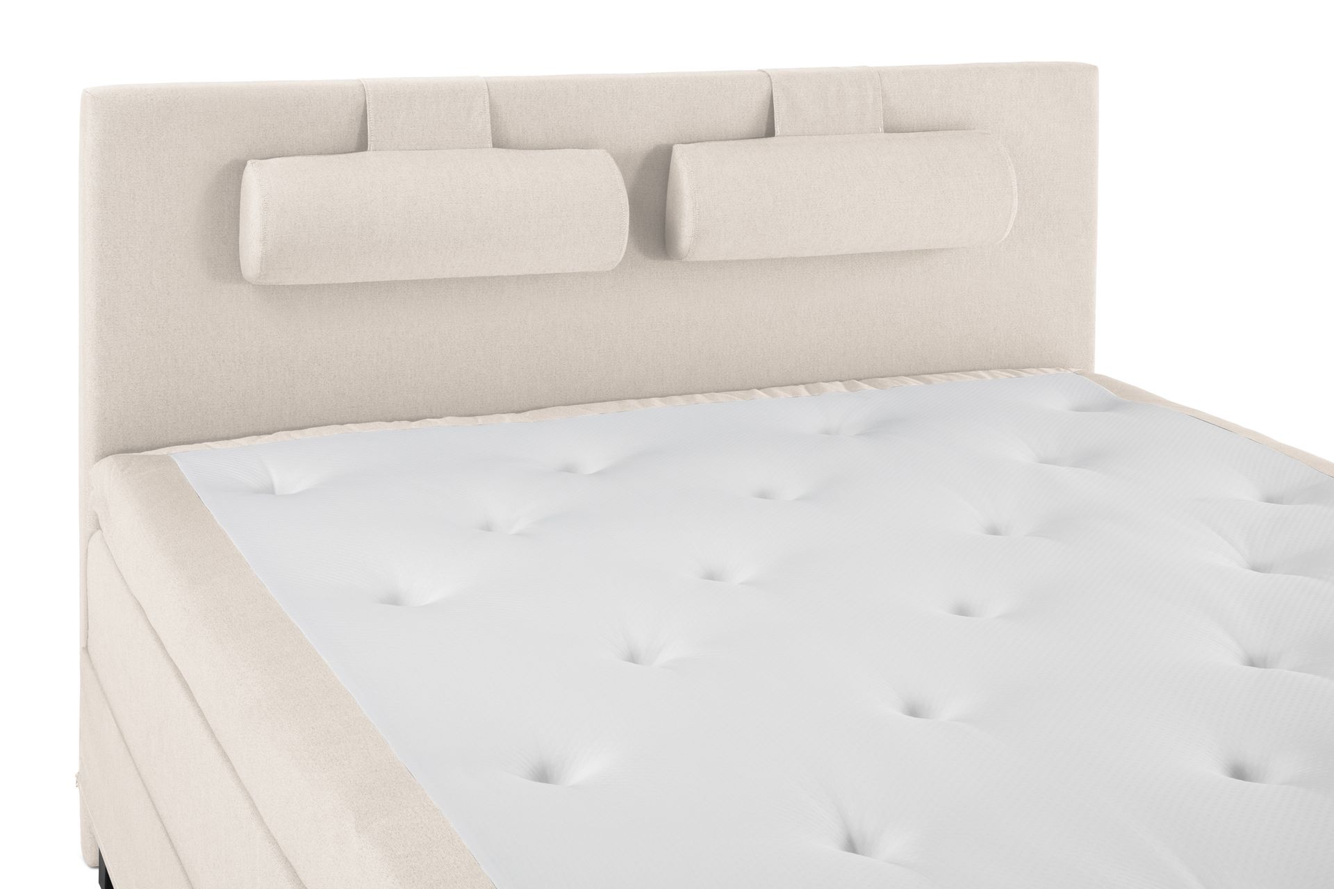 Lucky Komplett Sengepakke 180x200 Lateks Glatt Sengegavl - Nakkepute Stor Beige - Møbler - Senger - Komplett sengepakke
