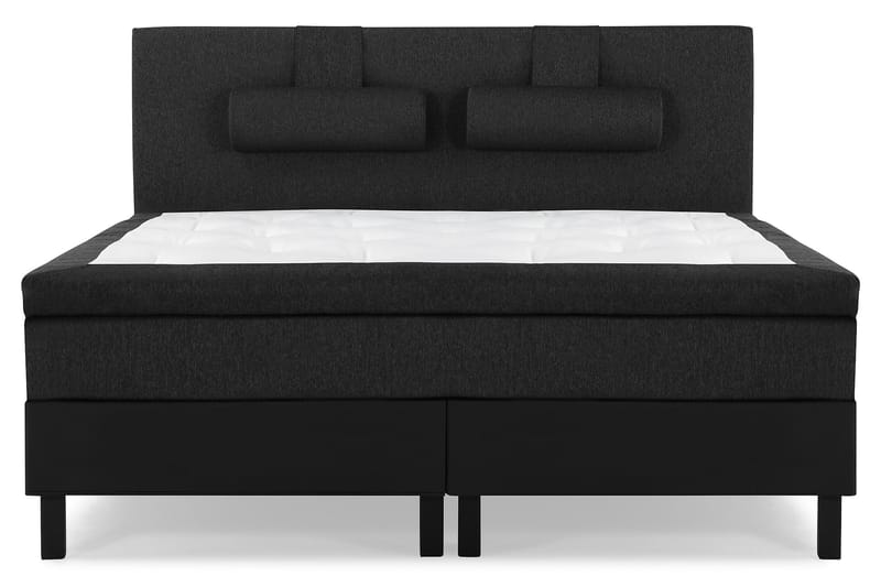 Lucky Komplett Sengepakke 180x200 Lateks Glatt Sengegavl - Nakkepute Stor Svart/Grå/PU - Møbler - Senger - Komplett sengepakke