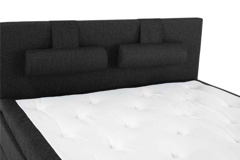 Lucky Komplett Sengepakke 180x200 Lateks Glatt Sengegavl - Nakkepute Stor Svart/Grå/PU - Møbler - Senger - Komplett sengepakke