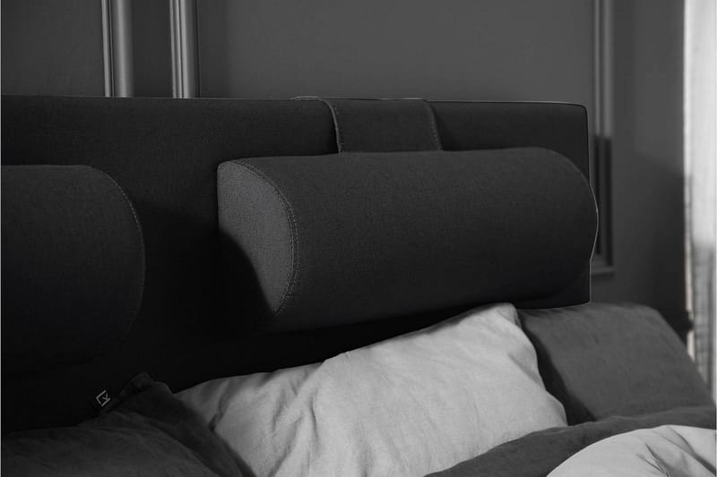 Lucky Komplett Sengepakke 180x200 Lateks Glatt Sengegavl - Svart/Grå - Møbler - Senger - Kontinentalsenger