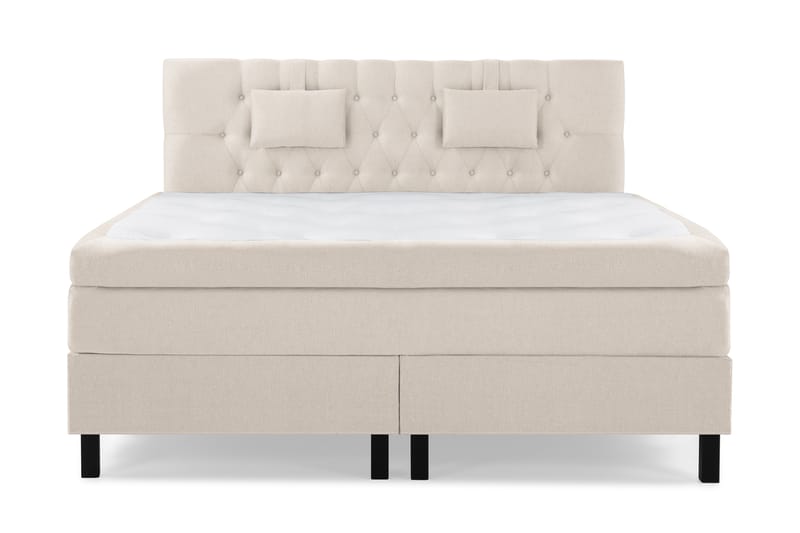 Lucky Komplett Sengepakke 180x200 Memory Diamant Sengegavl - Nakkepute Liten Beige - Møbler - Senger - Komplett sengepakke