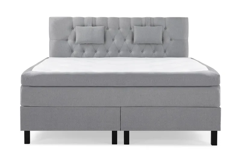 Lucky Komplett Sengepakke 180x200 Memory Diamant Sengegavl - Nakkepute Liten Mellomgrå - Møbler - Senger - Kontinentalsenger