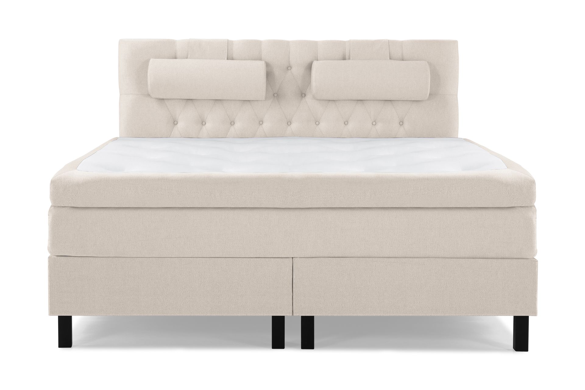 Lucky Komplett Sengepakke 180x200 Memory Diamant Sengegavl - Nakkepute Stor Beige - Møbler - Senger - Komplett sengepakke