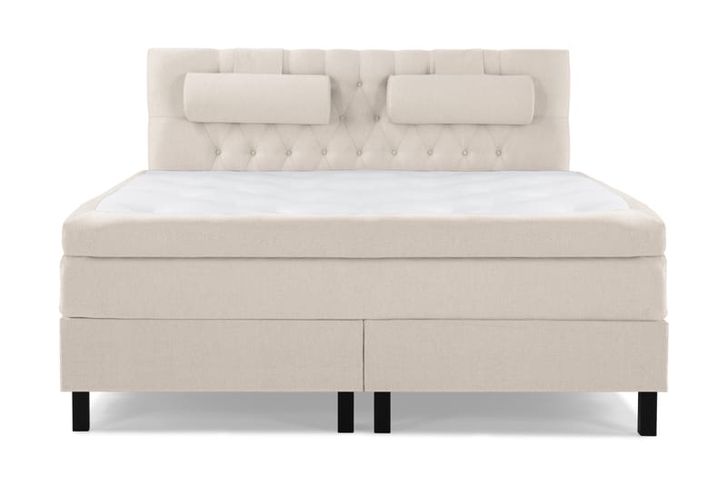 Lucky Komplett Sengepakke 180x200 Memory Diamant Sengegavl - Nakkepute Stor Beige - Møbler - Senger - Komplett sengepakke