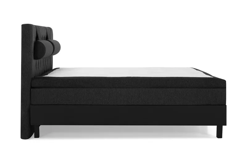 Lucky Komplett Sengepakke 180x200 Memory Diamant Sengegavl - Nakkepute Stor Svart/Grå/PU - Møbler - Senger - Kontinentalsenger