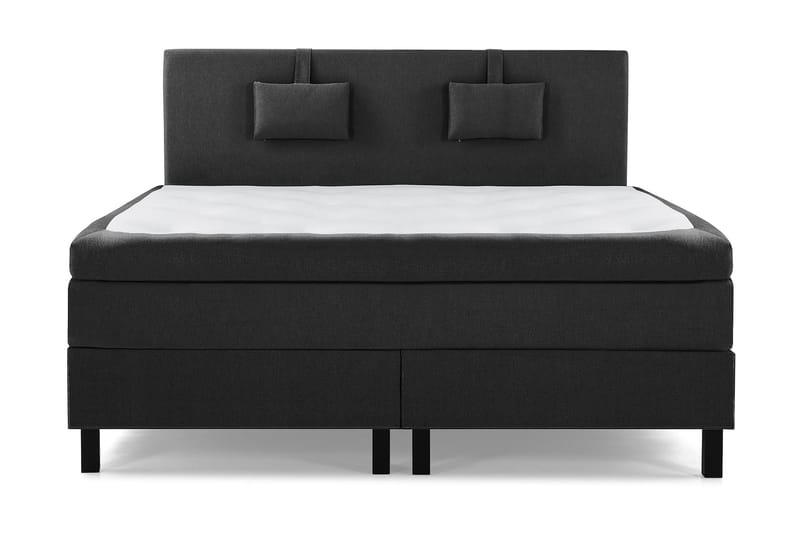 Lucky Komplett Sengepakke 180x200 Memory Glatt Sengegavl - Nakkepute Liten Svart/Grå - Møbler - Senger - Kontinentalsenger