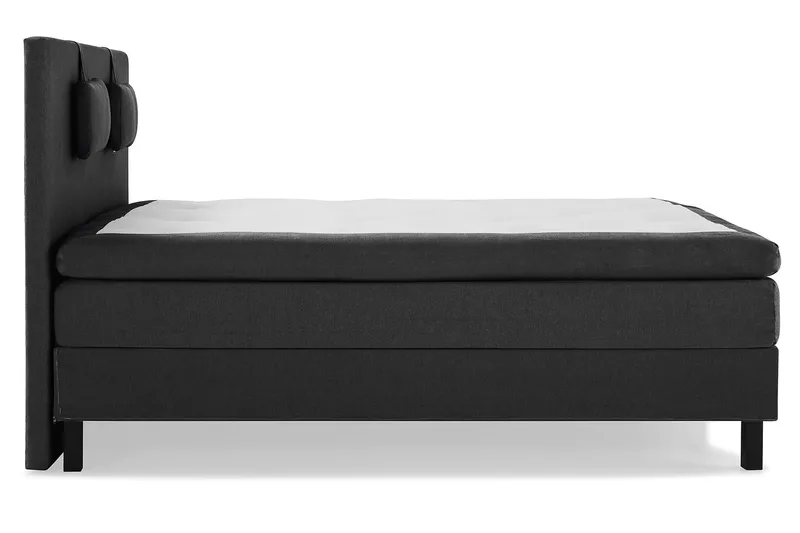 Lucky Komplett Sengepakke 180x200 Memory Glatt Sengegavl - Nakkepute Liten Svart/Grå - Møbler - Senger - Kontinentalsenger