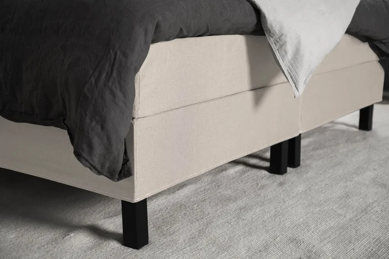 Lucky Komplett Sengepakke 180x200 Memory Glatt Sengegavl - Nakkepute Stor Beige - Møbler - Senger - Kontinentalsenger