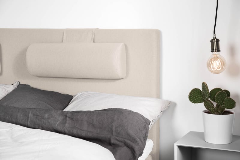 Lucky Komplett Sengepakke 180x200 Memory Glatt Sengegavl - Nakkepute Stor Beige - Møbler - Senger - Kontinentalsenger