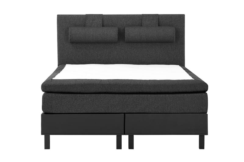 Lucky Komplett Sengepakke 180x200 Memory Glatt Sengegavl - Nakkepute Stor Svart/Grå/PU - Møbler - Senger - Komplett sengepakke