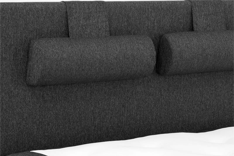 Lucky Komplett Sengepakke 180x200 Memory Glatt Sengegavl - Nakkepute Stor Svart/Grå/PU - Møbler - Senger - Komplett sengepakke