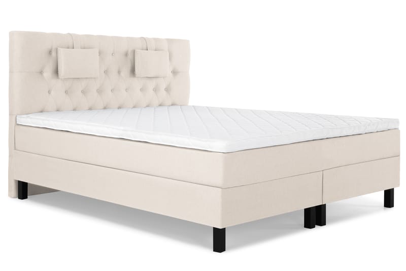 Lucky Komplett Sengepakke 180x200 Skum Diamant Sengegavl - Nakkepute Liten Beige - Møbler - Senger - Komplett sengepakke
