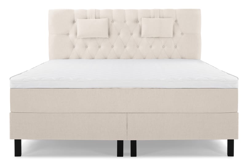 Lucky Komplett Sengepakke 180x200 Skum Diamant Sengegavl - Nakkepute Liten Beige - Møbler - Senger - Komplett sengepakke