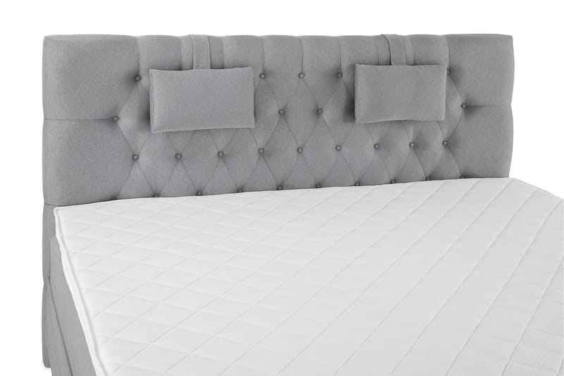Lucky Komplett Sengepakke 180x200 Skum Diamant Sengegavl - Nakkepute Liten Mellomgrå - Møbler - Senger - Komplett sengepakke