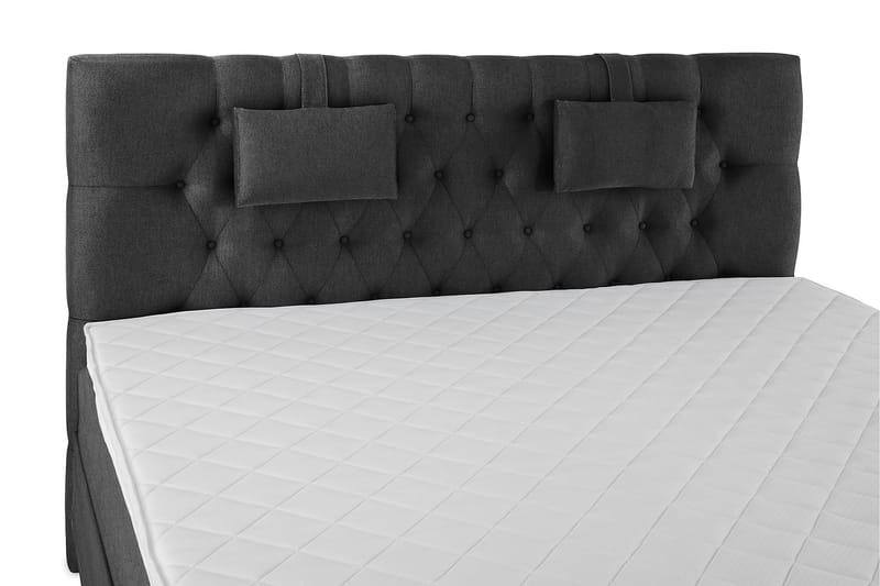 Lucky Komplett Sengepakke 180x200 Skum Diamant Sengegavl - Nakkepute Liten Svart/Grå - Møbler - Senger - Komplett sengepakke