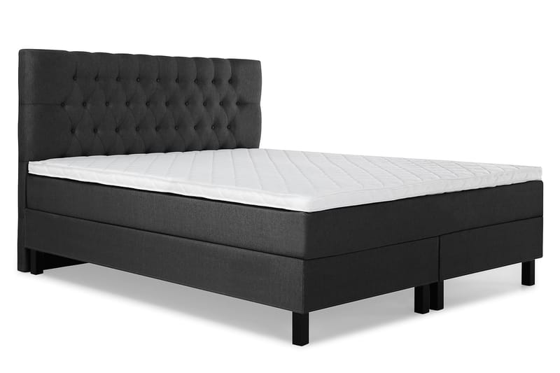 Lucky Komplett Sengepakke 180x200 Skum Diamant Sengegavl - Svart/Grå - Møbler - Senger - Komplett sengepakke
