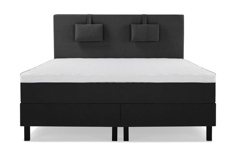 Lucky Komplett Sengepakke 180x200 Skum Glatt Sengegavl - Nakkepute Liten Svart/Grå - Møbler - Senger - Komplett sengepakke