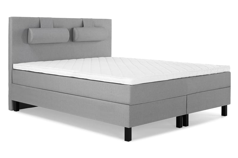 Lucky Komplett Sengepakke 180x200 Skum Glatt Sengegavl - Nakkepute Stor Mellangrå - Møbler - Senger - Kontinentalsenger