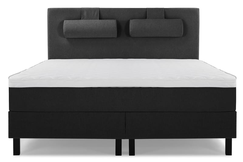 Lucky Komplett Sengepakke 180x200 Skum Glatt Sengegavl - Nakkepute Stor Svart/Grå - Møbler - Senger - Komplett sengepakke