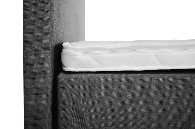Lucky Komplett Sengepakke 180x200 Skum Glatt Sengegavl - Svart/Grå - Møbler - Senger - Kontinentalsenger