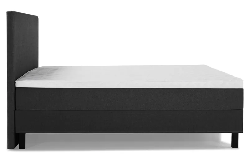 Lucky Komplett Sengepakke 180x200 Skum Glatt Sengegavl - Svart/Grå - Møbler - Senger - Kontinentalsenger