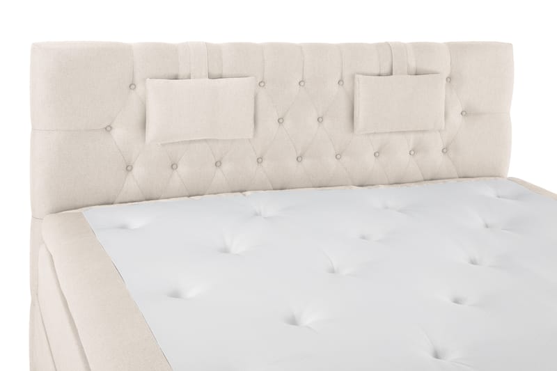 Lucky Komplett Sengepakke 180x200 Polyeter Diamant Sengegavl - Nakkepute Liten Beige - Møbler - Senger - Kontinentalsenger