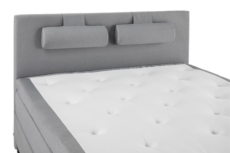 Lucky Komplett Sengepakke 180x200 Polyeter Glatt Sengegavl - Nakkepute Stor Mellangrå - Møbler - Senger - Komplett sengepakke