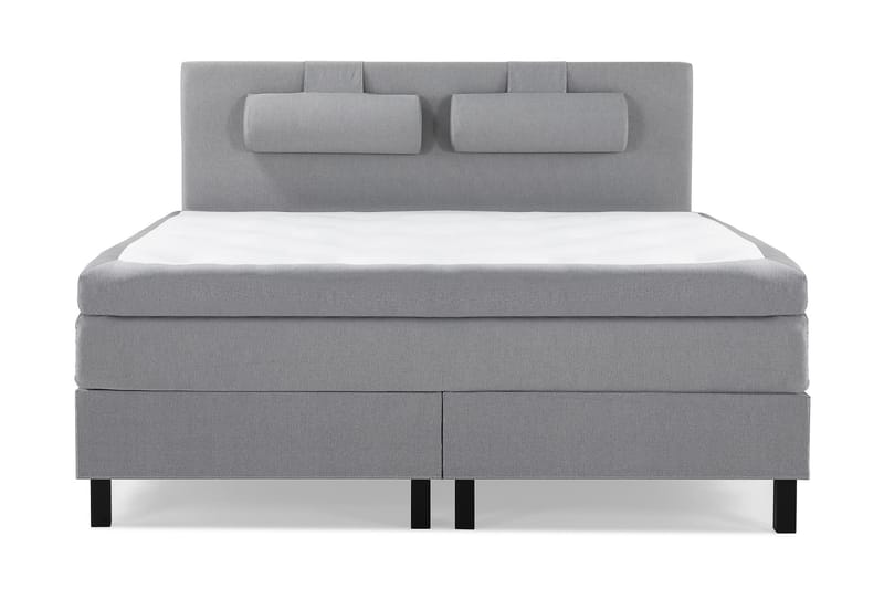 Lucky Komplett Sengepakke 180x200 Polyeter Glatt Sengegavl - Nakkepute Stor Mellangrå - Møbler - Senger - Komplett sengepakke