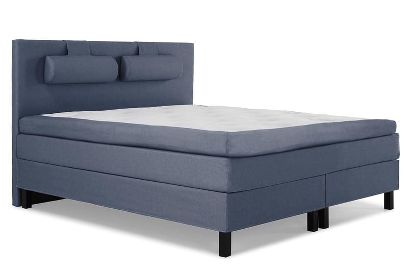 Lucky Komplett Sengepakke 180x200 Polyeter Glatt Sengegavl - Nakkepute Stor Mørkeblå - Møbler - Senger - Kontinentalsenger