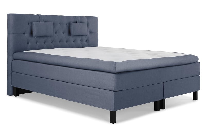 Lucky Komplett Sengepakke 180x200 Polyeter Diamant Sengegavl - Nakkepute Liten Mørkeblå - Møbler - Senger - Komplett sengepakke