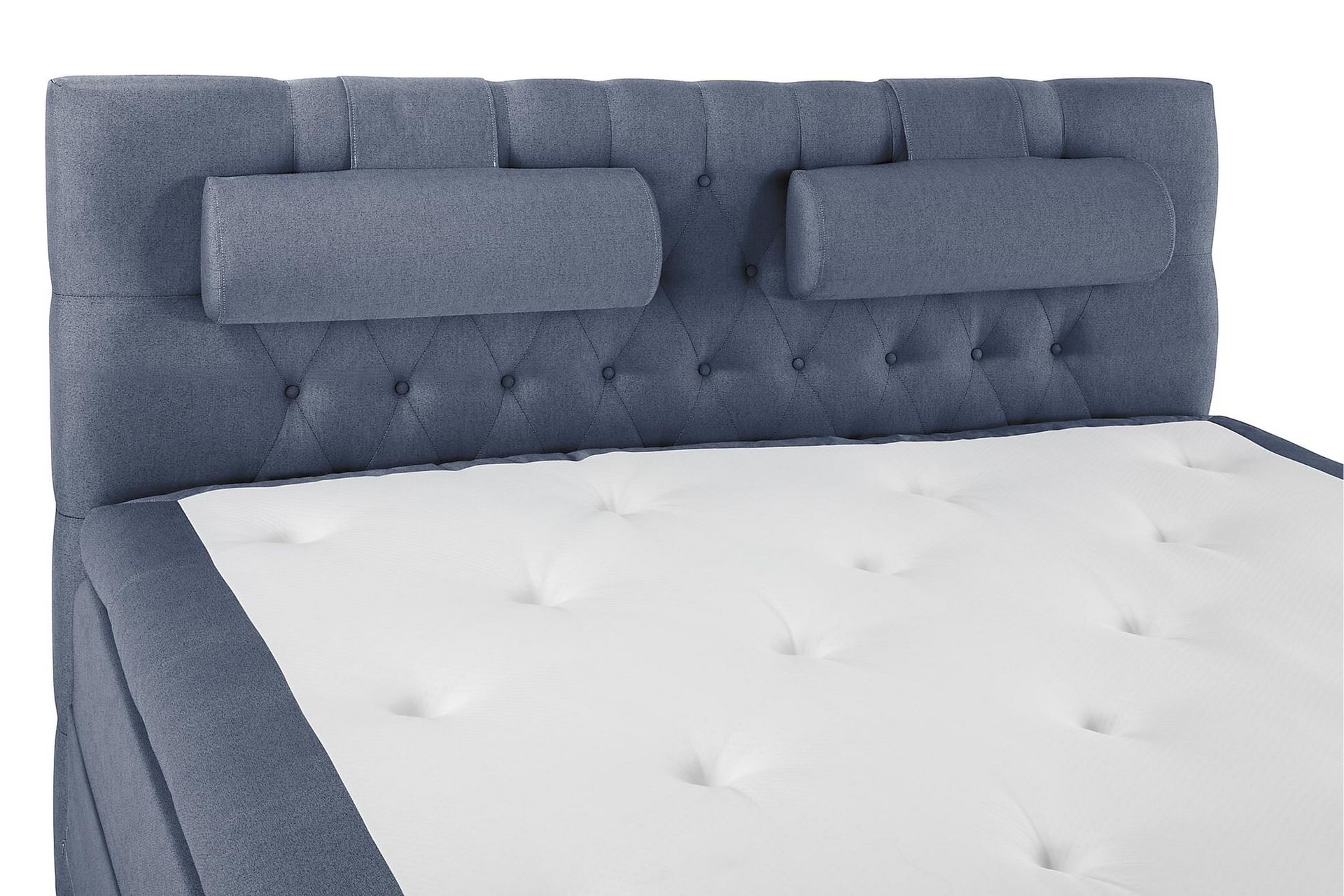 Lucky Komplett Sengepakke 180x200 Polyeter Diamant Sengegavl - Nakkepute Stor Mørkeblå - Møbler - Senger - Kontinentalsenger